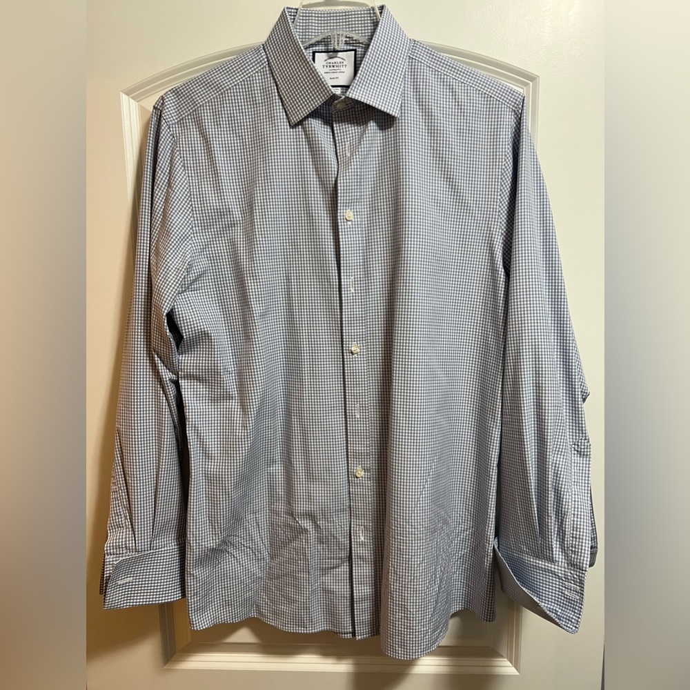 Charles Tyrwhitt Black and White Check Dress Shirt
